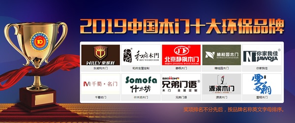 2019年度中國木門十大環(huán)保品牌