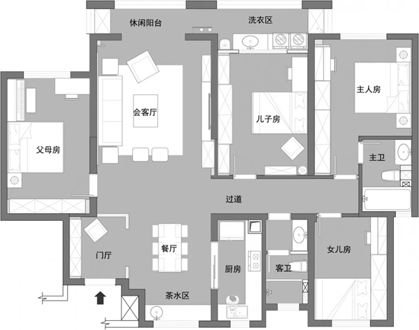 六喜源?原木公館：178㎡三代同堂的輕奢美宅