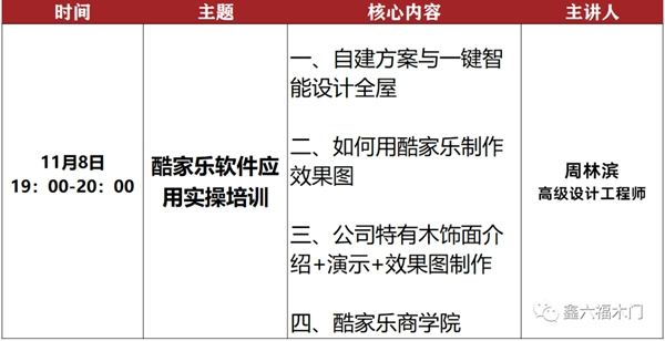 鑫六福木門(mén)十一月直播培訓(xùn)季即將開(kāi)啟